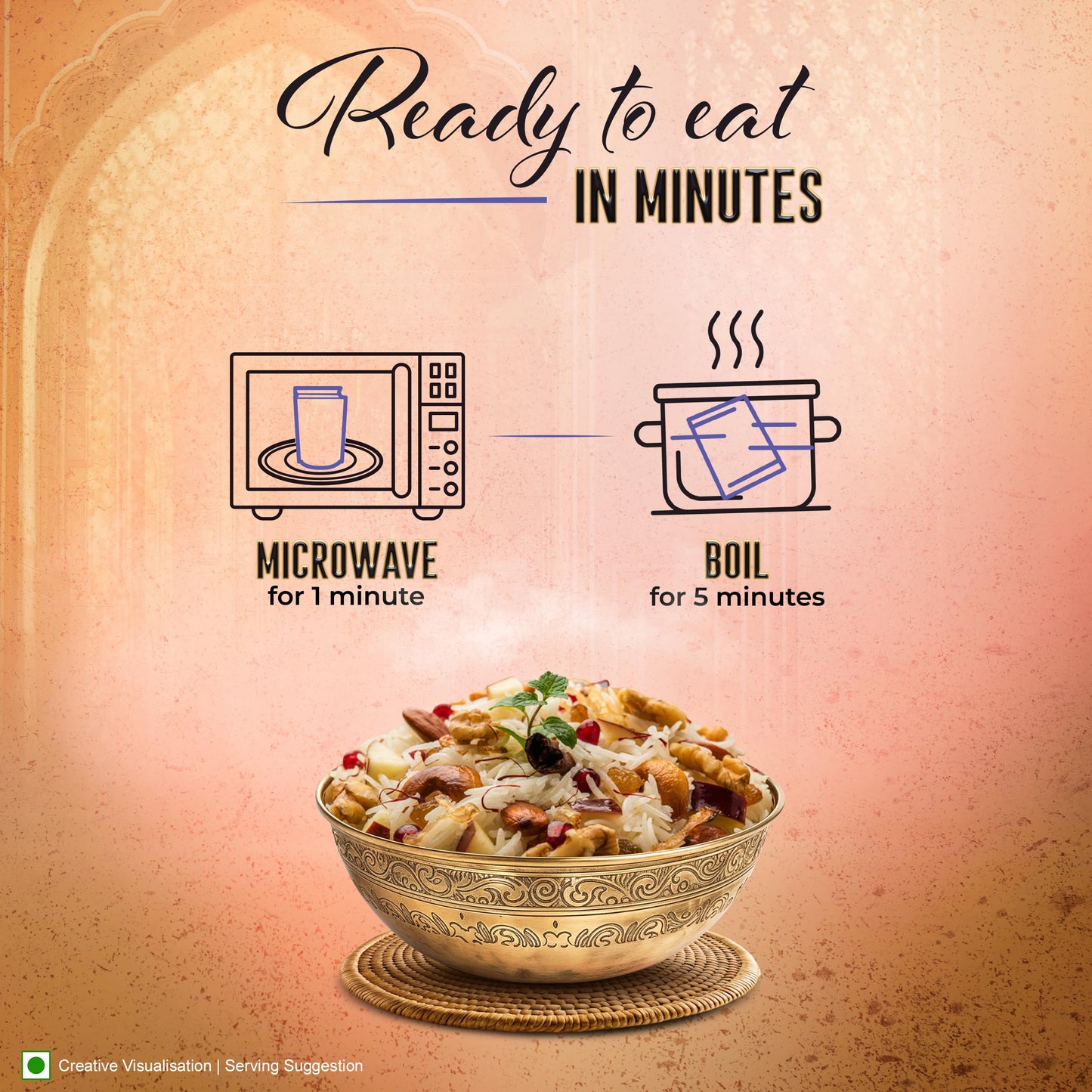 Kitchens of India Kashmiri Vegetable Biryani, Basmati Rice Pilaf with Vegetables & Nuts, 8.8 Ounces (Pack of 6), Gourmet Ready To Eat Authentic Indian Dish