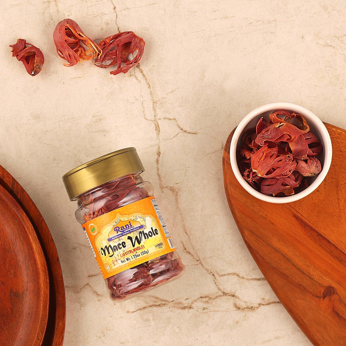 Rani Mace Whole (Javathri), Spice 1.75oz (50g) PET Jar ~ All Natural | Vegan | Gluten Friendly | NON-GMO | Kosher | Indian Origin