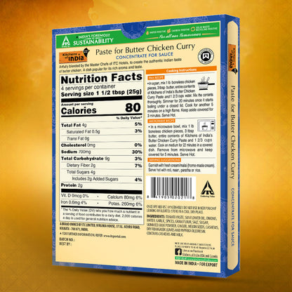 Kitchens Of India Paste for Butter Chicken Curry, 3.5-Ounce Boxes (Pack of 6)