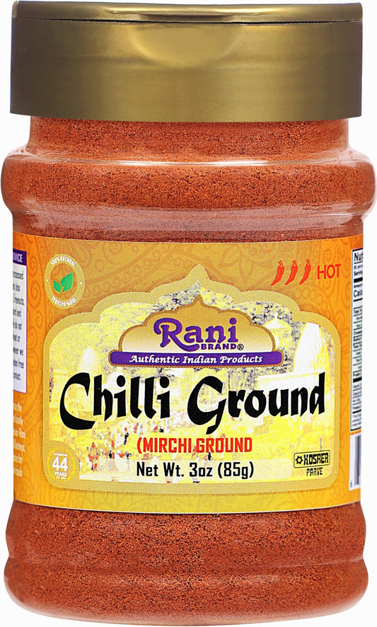 Rani Chilli Powder (Mirchi) Ground Indian Spice 3oz (85g) PET Jar ~ All Natural | Salt-Free | Vegan | No Colors | Gluten Friendly | NON-GMO | Kosher | Indian Origin