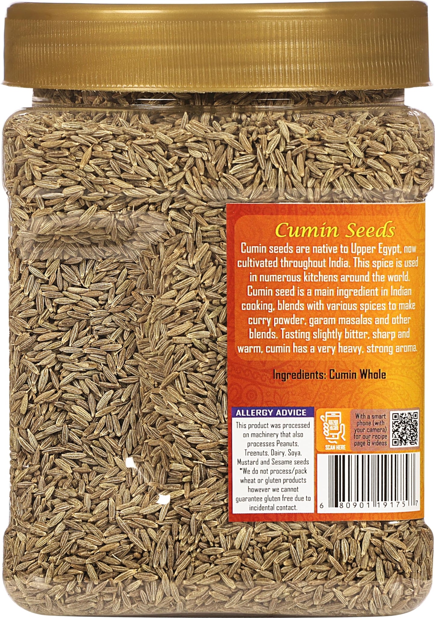 Rani Cumin Seeds Whole (Jeera) Spice 16oz (1lb) 454g PET Jar ~ All Natural | Gluten Friendly | NON-GMO | Kosher | Vegan | Indian Origin