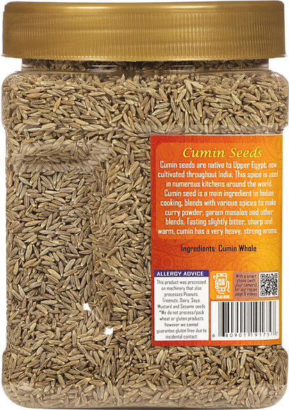 Rani Cumin Seeds Whole (Jeera) Spice 16oz (1lb) 454g PET Jar ~ All Natural | Gluten Friendly | NON-GMO | Kosher | Vegan | Indian Origin