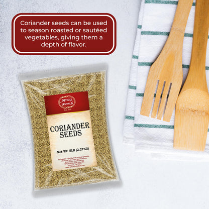 Spicy World Coriander Seeds 5 Pounds Bulk - Pure Indian Spice