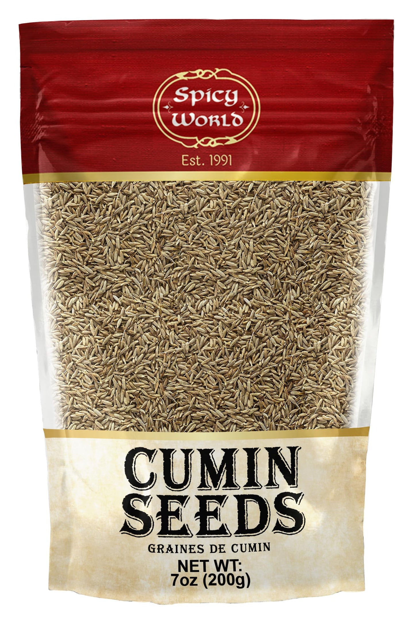 Spicy World Whole Cumin Seeds 7 Oz Resealable Bag