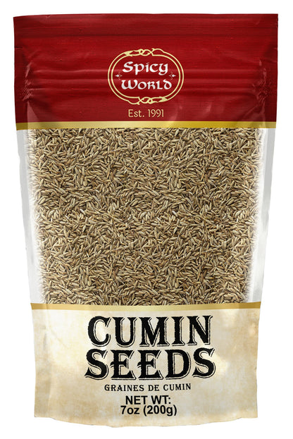 Spicy World Whole Cumin Seeds 7 Oz Resealable Bag