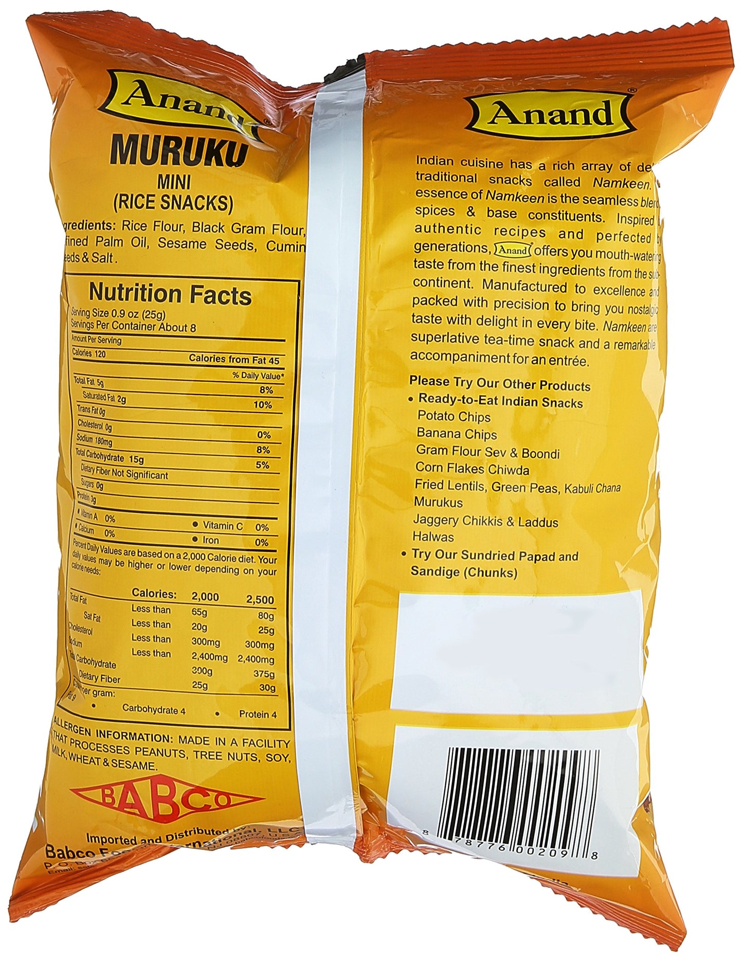 Anand, Muruku Mini (Rice Snacks), 170 Grams(gm)