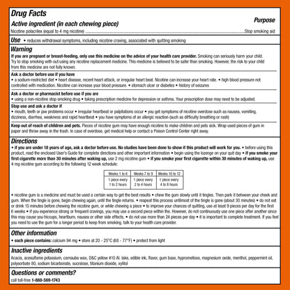 Nicorette 4mg Nicotine Gum to Help Quit Smoking - Fruit Chill Flavored Stop Smoking Aid, 160 Count