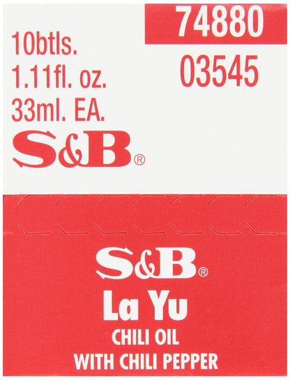 S&B Layu Chili Oil with Peppers, 1.11-Ounce (Pack of 10)