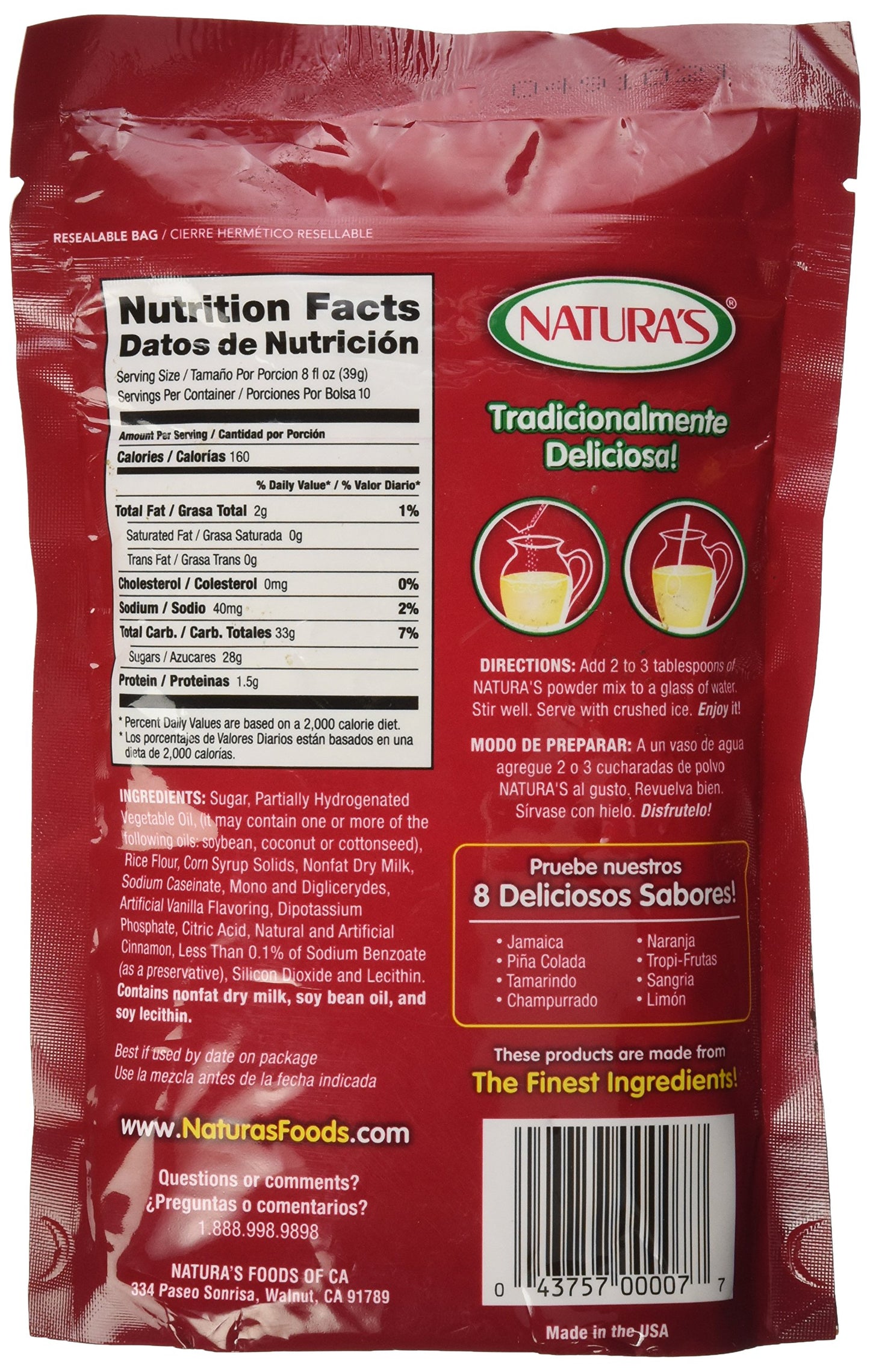Natura's horchata drink mix 14 OZ
