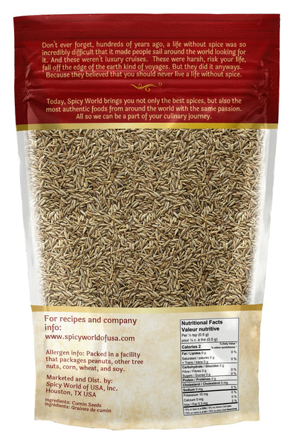 Spicy World Whole Cumin Seeds 7 Oz Resealable Bag