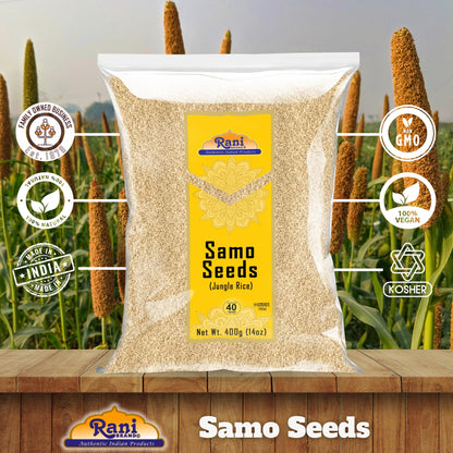 Rani Samo Seeds Whole (Japanese barnyard millet/Jungle Rice/Moriyo/Samak Rice) Echinochloa frumentacea 14oz (400g) ~ All Natural | Vegan | Gluten Friendly | NON-GMO | Indian Origin