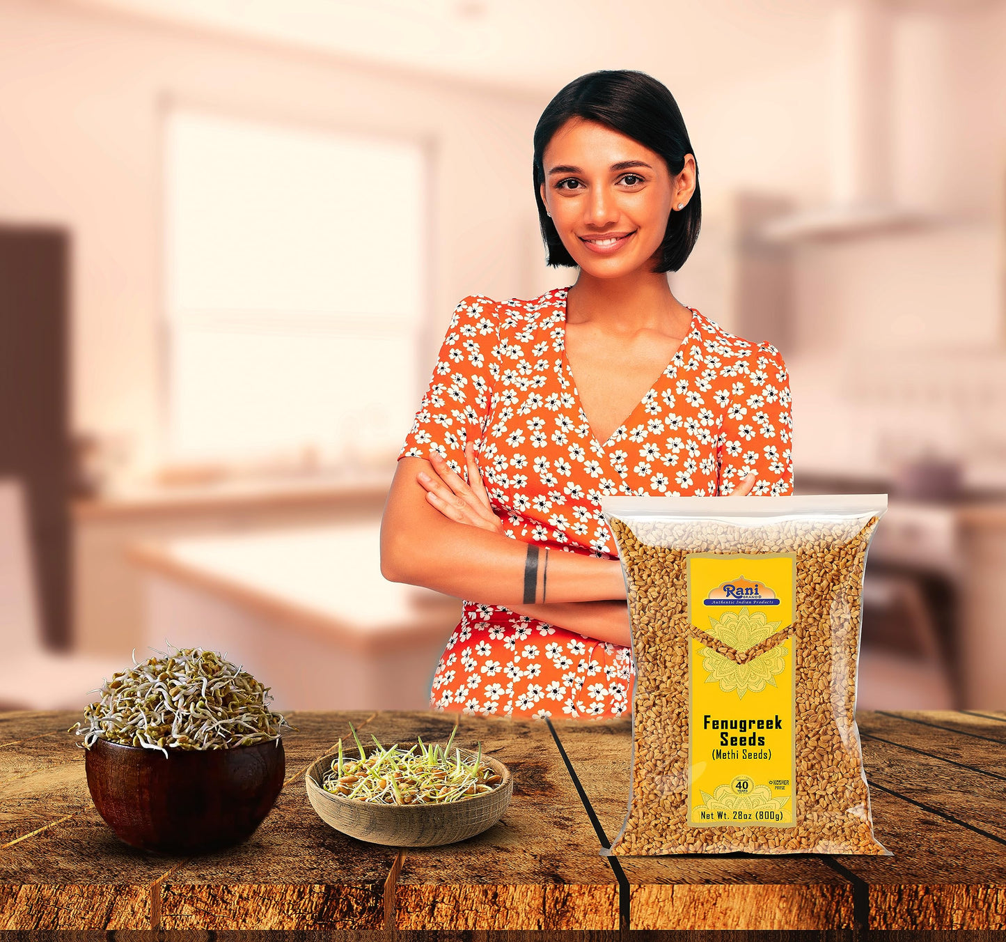 Rani Fenugreek (Methi) Seeds Whole 14oz (400g) Trigonella foenum graecum ~ All Natural | Vegan | Gluten Friendly | Non-GMO | Kosher | Indian Origin, used in cooking & Ayurvedic spice