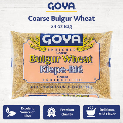 Coarse Bulgur Wheat by Goya, Nutritious Bulgur Wheat for Tabouleh, Salads, Soups, and Pilafs, 24oz. Bag