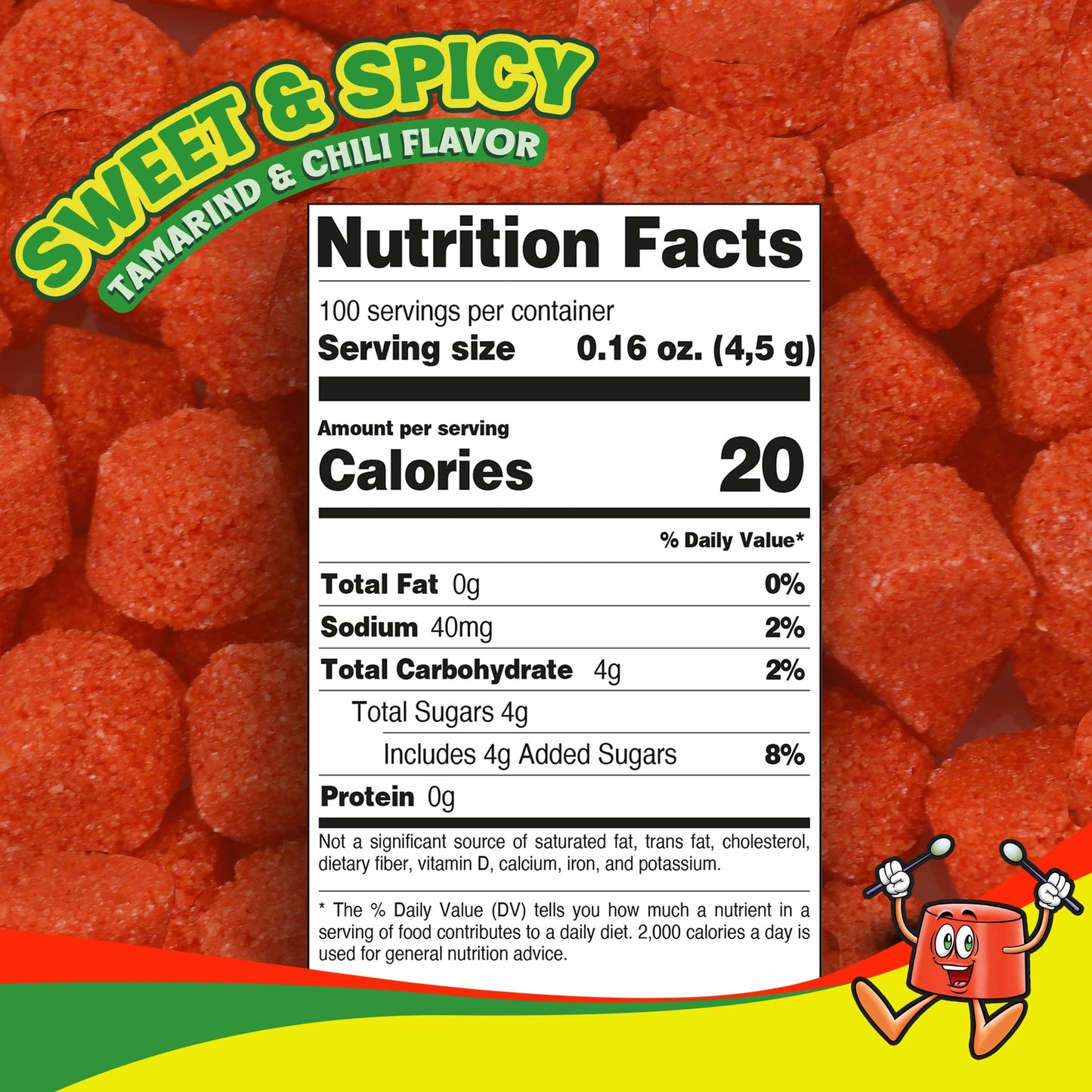 Tamborines Enchilados – Mexican Hot Candy with Chili and Tamarind, 100 Individually Wrapped Pieces, 15.85 oz Bulk Pack