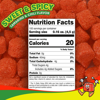 Tamborines Enchilados – Mexican Hot Candy with Chili and Tamarind, 100 Individually Wrapped Pieces, 15.85 oz Bulk Pack