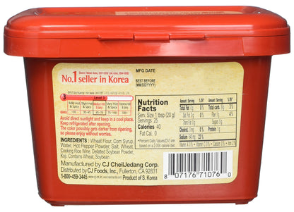CJ Haechandle Hot Pepper Paste 500g Korean Spicy Red Chile Paste 1.1 lb., Gochujang, 17.63 Ounce