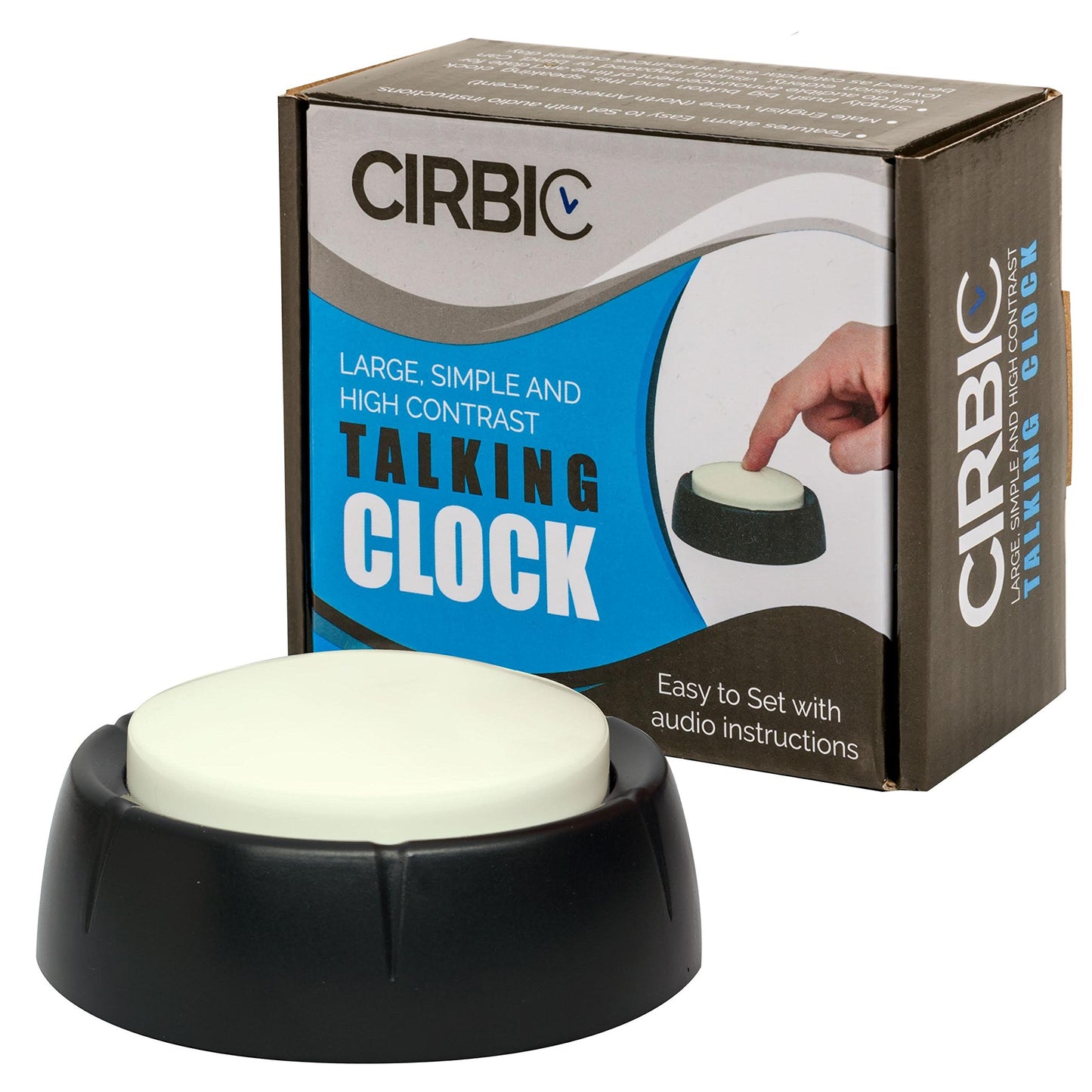 Large Talking Alarm Clock for Blind - Announcing Time, Date and Week of Day. Perfect for Visually impaired, Elderly, Hearing aid (White)