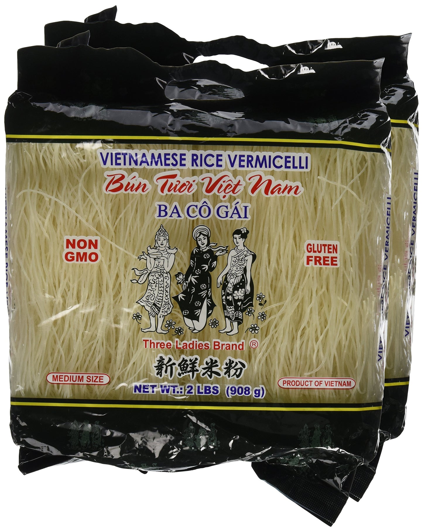 Three Ladies Brand Vietnamese Rice Vermicelli, 2lbs (Pack of 2)