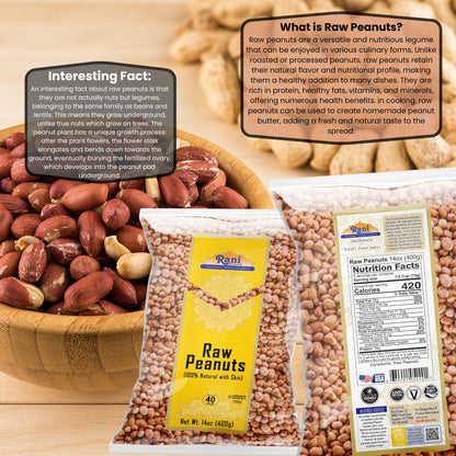 Rani Peanuts, Raw Whole With Skin (uncooked, unsalted) 14oz (400g) ~ All Natural | Vegan | Kosher | Gluten Friendly | Fresh Product of USA ~ Spanish Grade Groundnut/Red-skin