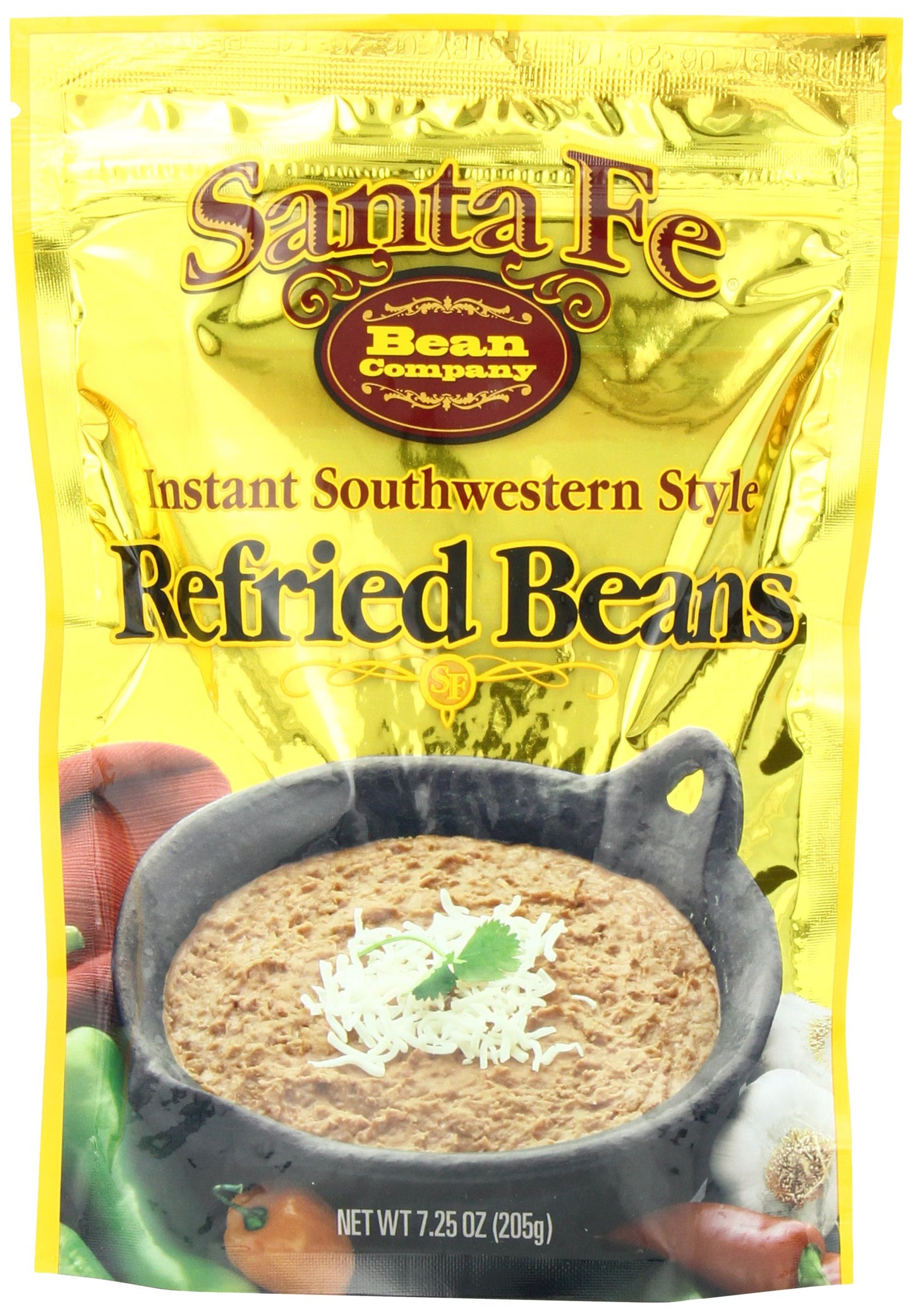 Santa Fe Bean Company Instant Southwestern Style Refried Beans 7.25-Ounce (Pack of 8) Instant Southwestern Style Refried Beans, High Fiber, Gluten-Free, A Great Source of Protein, Low Fat