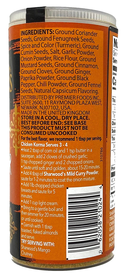 Sharwood's Mild Curry Powder, 3.6 oz (102g), Pack of 2