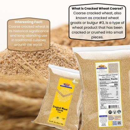 Rani Cracked Wheat Coarse (Fada/Bulgur Wheat#3) 64oz (4lbs) 1.81kg Bulk ~ All Natural | Vegan | Gluten Friendly | NON-GMO | Kosher | Indian Origin