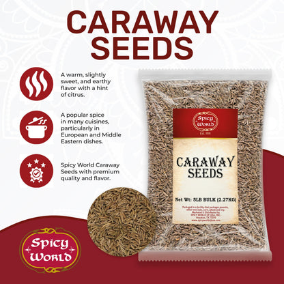 Spicy World Caraway Seeds 5 Pound Bulk Bag