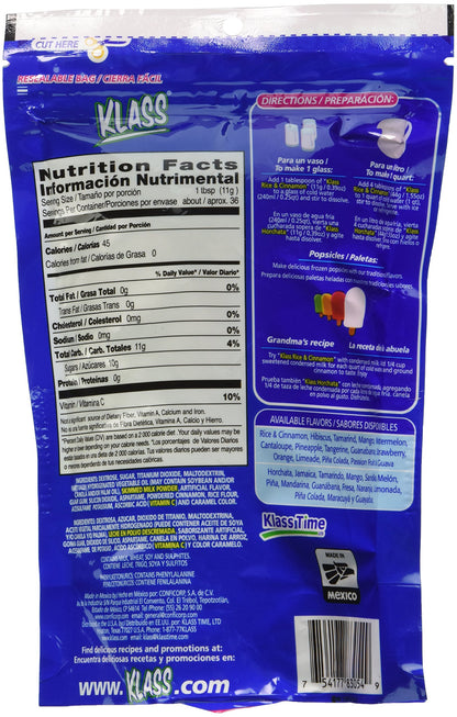 Klass Horchata, Rice and Cinnamon Drink Mix, 14.1 Oz, (Pack of 2)