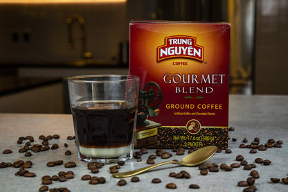 Trung Nguyen — Gourmet Blend — Roasted Ground Coffee Blend — Strong and Bold — Robusta, Arabica, Excelsa, & Catimor — Notes of Chocolate, Spices, & Fruit — Vietnamese Coffee 17.6oz (Pack of 2)
