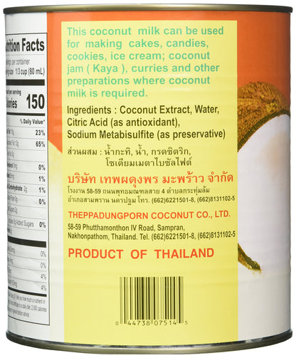 Chaokoh Coconut Milk, 98 Fluid Ounce