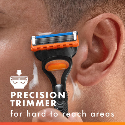 Gillette Fusion5 Razors for Men, 1 Razor, 4 Blade Refills, Lubrastrip for a More Comfortable Shave