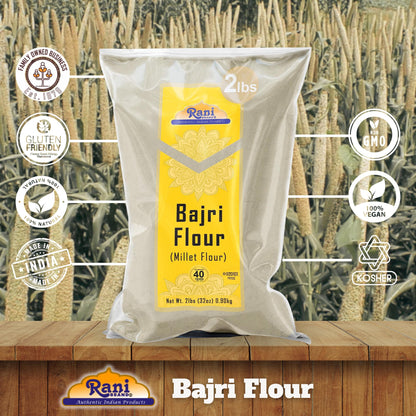Rani Bajri Flour (Pearl Millet) 32oz (2lbs) 908g ~ All Natural | Vegan | Gluten Friendly | NON-GMO | Kosher | Indian Origin