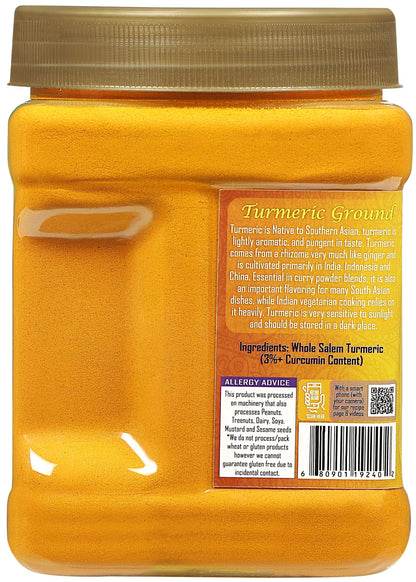Rani Turmeric (Haldi) Root Powder Spice, (High Curcumin Content) 16oz (1lb) 454g PET Jar ~ All Natural | 100% Pure, Salt Free | Vegan | Gluten Friendly | NON-GMO | Kosher | Indian Origin