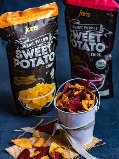 Jans Purple Sweet Potato Chips, 4 oz – Baked Sweet Potato Chips Made with Coconut Oil – Healthy Sweet Potatoes Snacks, AIP Compliant, Gluten Free, Non GMO, Paleo Snack