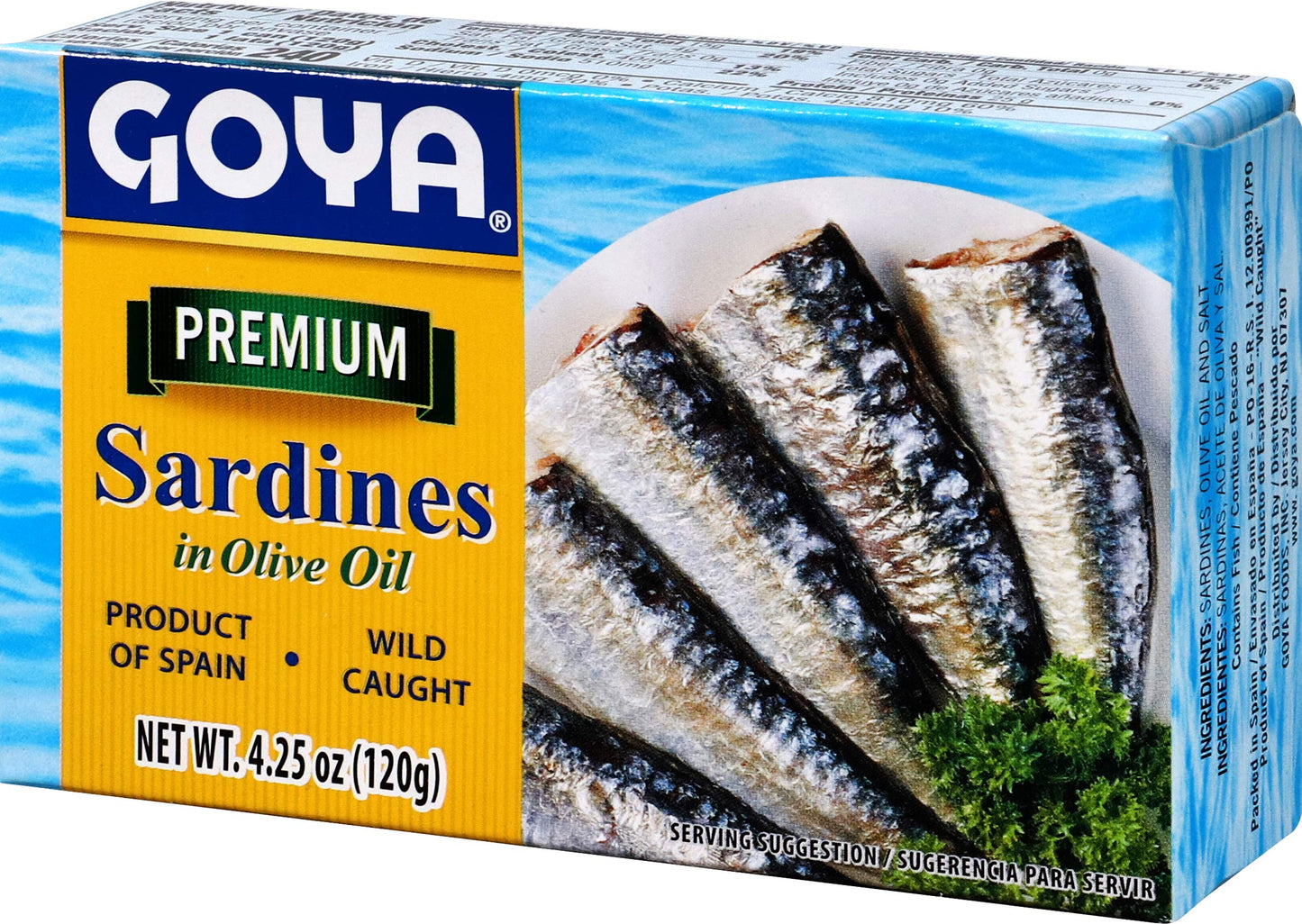 Goya Foods Premium Sardines in Olive Oil, 4.25 Ounce (Pack of 25)