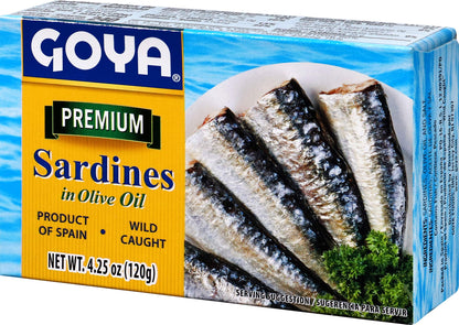 Goya Foods Premium Sardines in Olive Oil, 4.25 Ounce (Pack of 25)