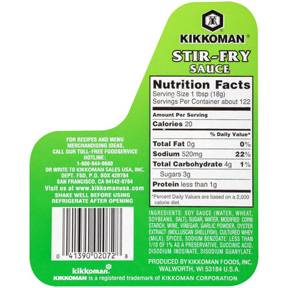 Kikkoman – Preservative Free Stir Fry Sauce with Classic Flavored - Perfect for Chowmein & All-Purpose Seasoning Dishes – Sealed Packed Plastic Bottle - 1/2Gal (Pack of 1)