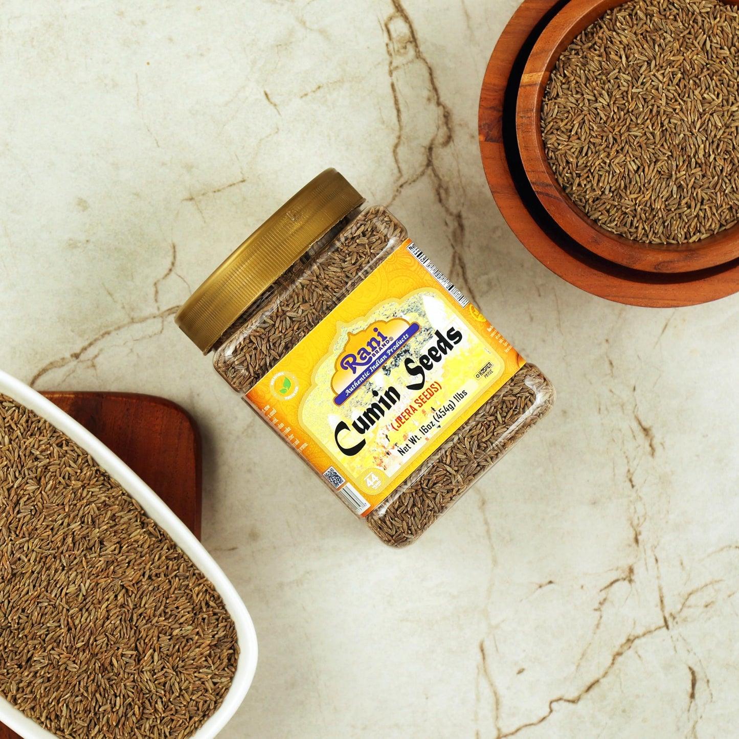 Rani Cumin Seeds Whole (Jeera) Spice 16oz (1lb) 454g PET Jar ~ All Natural | Gluten Friendly | NON-GMO | Kosher | Vegan | Indian Origin