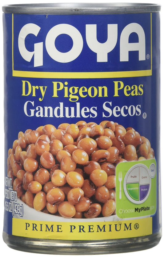 6 Cans of Goya Dry Pigeon Peas 15.5oz can (Gandules Secos en Lata 439gr.) (6 Latas)