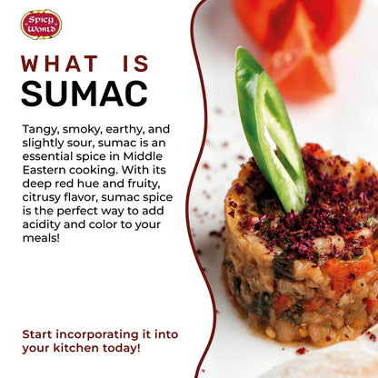 Spicy World Sumac Spice Powder 7 Ounce Bag - Ground Sumac, Sumac Seasoning (Sumak)