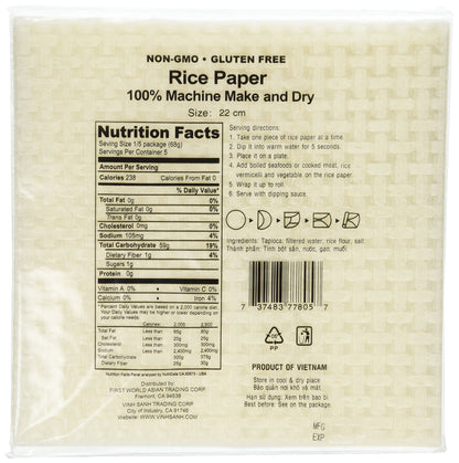 2 Packs Square Three Ladies Rice Paper Wrappers (22cm)