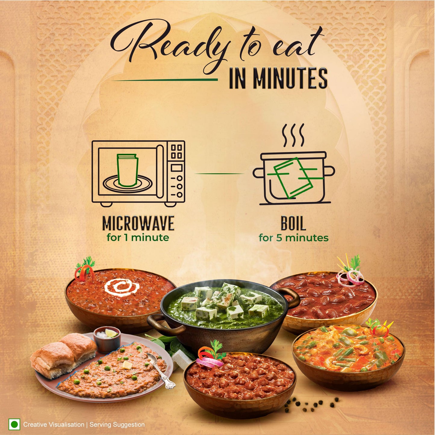Kitchens of India Ready To Eat Dinner Variety Pack of 6 - 10 Ounces, Authentic Vegetarian Indian Food, Gluten-Free