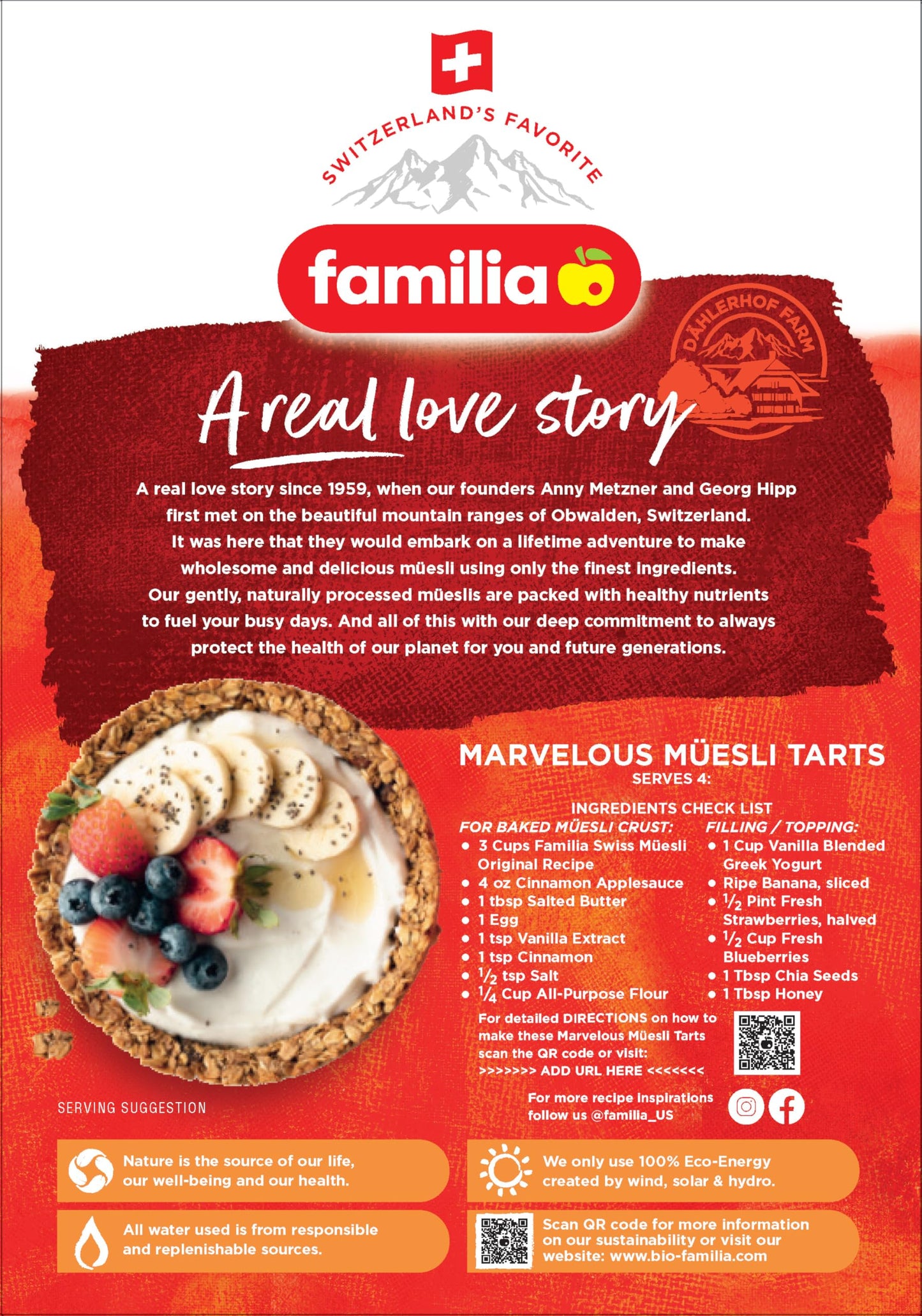 Familia Swiss Muesli Cereal, Original Recipe with Fruit and Nuts - Enjoy Hot, Cold or as Overnight Oats, 29 oz (Pack of 1)
