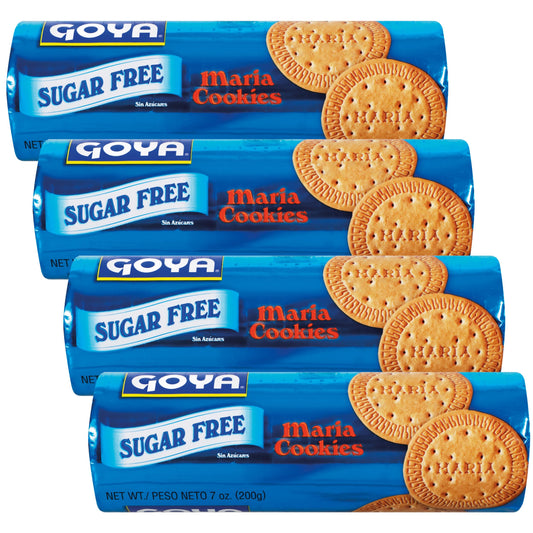 Sugar Free Maria Cookies by Goya, Thin Crisp, Baked Goods, Snacks for School and Work, Lunch Box Snacks, 4 Pack, 7oz. Each
