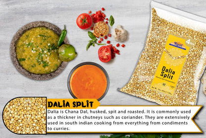 Rani Daliya Split (Roasted Split Chickpeas Dalia) 4lbs (64oz) ~ All Natural | Vegan | Indian Origin