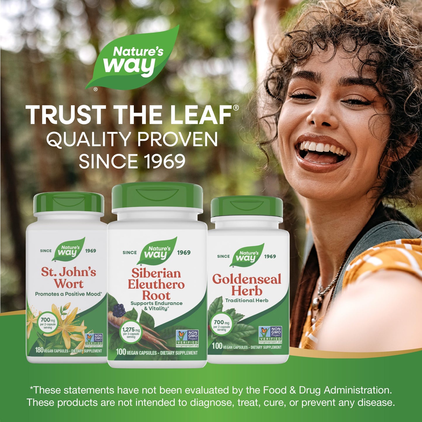 Nature's Way Premium Herbal Siberian Eleuthero Root Supplement, Supports Endurance & Vitality*, Adaptogen*, 1,275mg per 3-Capsule Serving, Non-GMO Project Verified, 100 Capsules (Packaging May Vary)