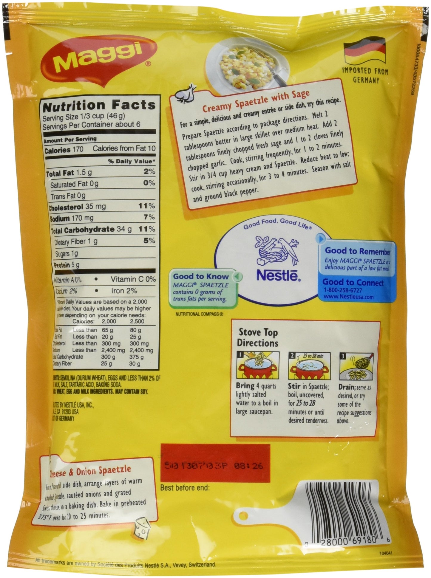 Maggi Spaetzle, Authentic German Dumplings (10.5 ounce)
