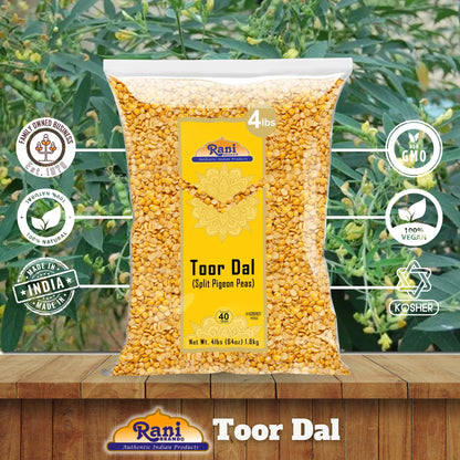 Rani Toor Dal (Split Pigeon Peas) 64oz (4lbs) 1.81kg Bulk ~ All Natural | Gluten Friendly | NON-GMO | Vegan | Indian Origin