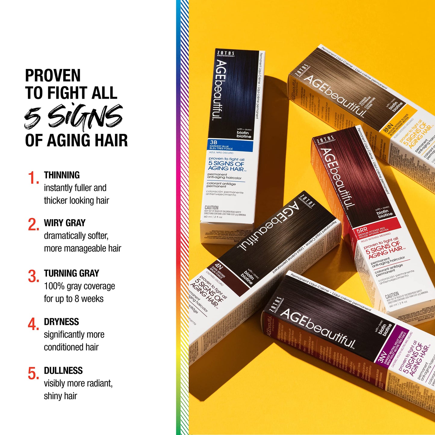 AGE beautiful Permanent Hair Color Dye Liqui Creme | 100% Gray Coverage | Anti-Aging Haircolor | Biotin for Thicker, Fuller Hair | Professional Salon Coloring