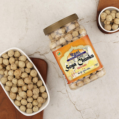Rani Soya Chunks Nuggets (High Protien) Vadi 14oz (400g) ~ All Natural, Salt-Free | Vegan | No Colors | Gluten Friendly | NON-GMO | Kosher | Indian Origin | Meat Alternate Substitute